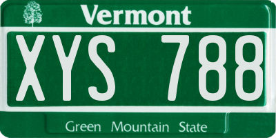 VT license plate XYS788