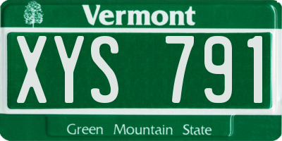 VT license plate XYS791