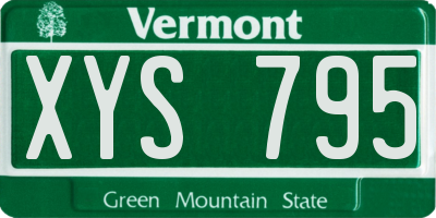 VT license plate XYS795
