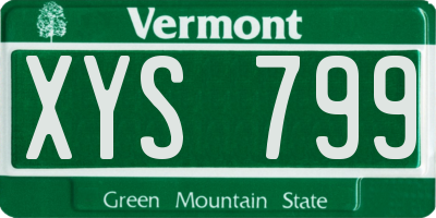 VT license plate XYS799