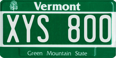 VT license plate XYS800