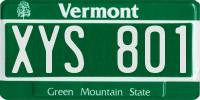 VT license plate XYS801
