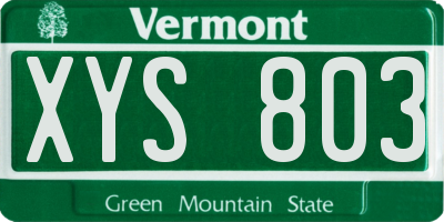 VT license plate XYS803
