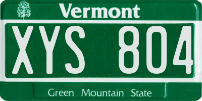 VT license plate XYS804