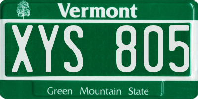 VT license plate XYS805