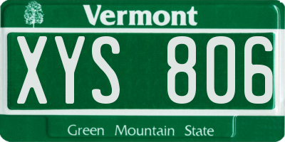 VT license plate XYS806