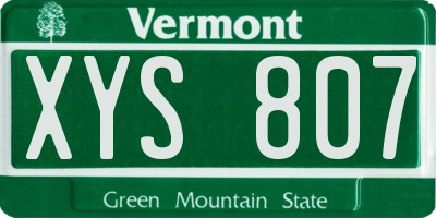 VT license plate XYS807