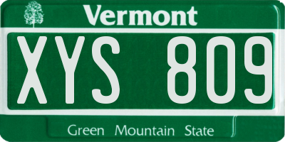 VT license plate XYS809