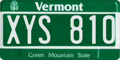 VT license plate XYS810