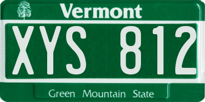 VT license plate XYS812
