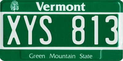 VT license plate XYS813
