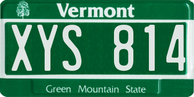 VT license plate XYS814