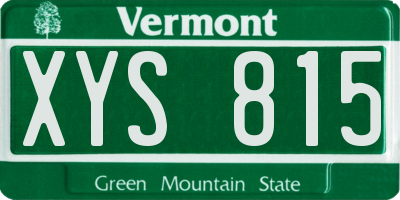 VT license plate XYS815