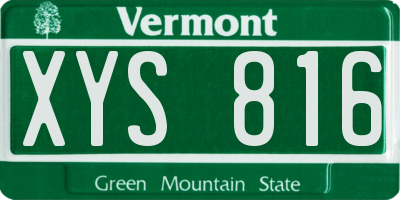 VT license plate XYS816