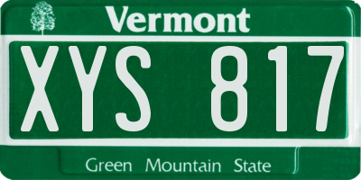 VT license plate XYS817