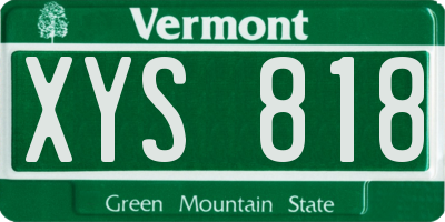 VT license plate XYS818