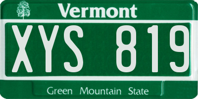 VT license plate XYS819
