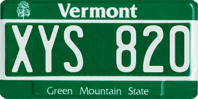 VT license plate XYS820
