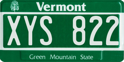 VT license plate XYS822