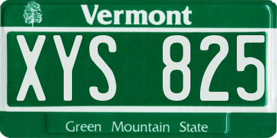 VT license plate XYS825