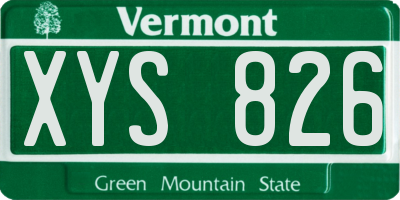 VT license plate XYS826