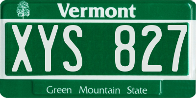 VT license plate XYS827