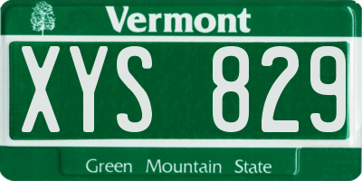 VT license plate XYS829