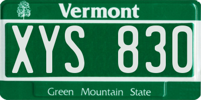 VT license plate XYS830
