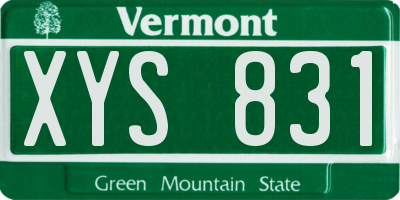 VT license plate XYS831