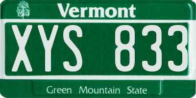 VT license plate XYS833