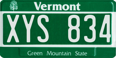 VT license plate XYS834