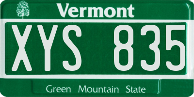 VT license plate XYS835