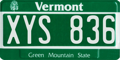 VT license plate XYS836