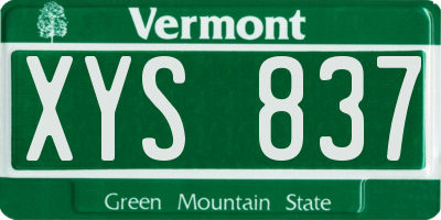 VT license plate XYS837