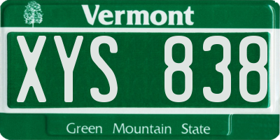 VT license plate XYS838