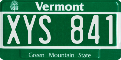 VT license plate XYS841
