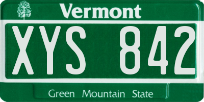 VT license plate XYS842
