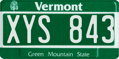 VT license plate XYS843