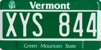 VT license plate XYS844