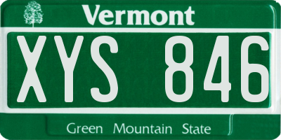 VT license plate XYS846