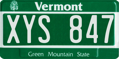 VT license plate XYS847