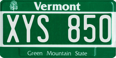 VT license plate XYS850