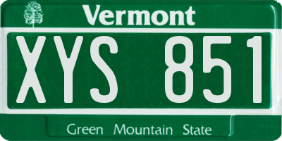 VT license plate XYS851