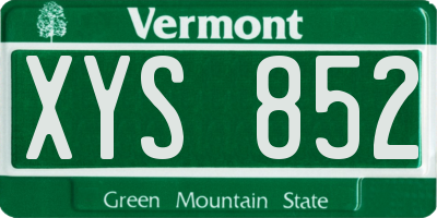 VT license plate XYS852