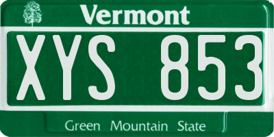 VT license plate XYS853