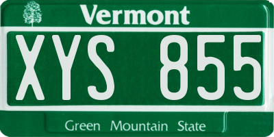 VT license plate XYS855