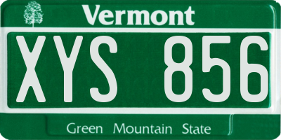VT license plate XYS856