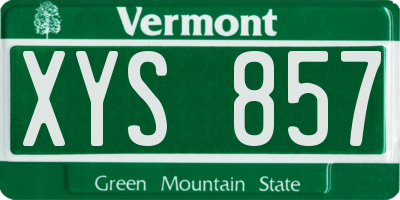 VT license plate XYS857