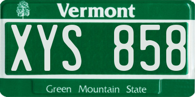 VT license plate XYS858