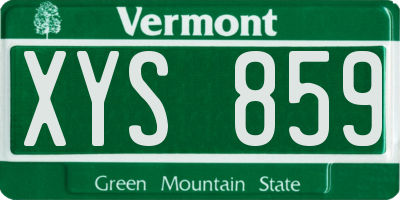 VT license plate XYS859